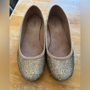 Sparkly gold dress flats